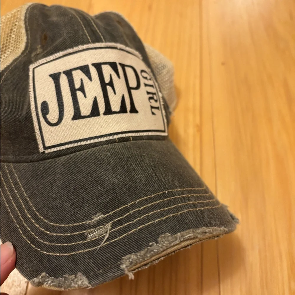 Jeep Girl Black and Tan Trucker Hat - Picture 2 of 5